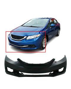 Front Bumper Cover for 2013 2014 2015 Honda Civic Sedan 13-15 Primed