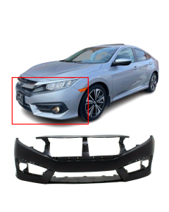 Primed Front Bumper Cover for 2016-2018 Honda Civic Sedan Coupe 04711TBAA00ZZ