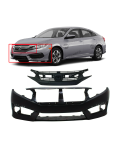 Front Bumper Cover and Grille Kit For Honda Civic 2016-2018 HO1000306