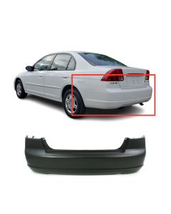 Rear Bumper Cover For 2001-2003 Honda Civic Sedan Primed DX EX GX LX Hybrid