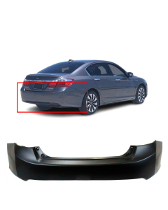 Primed Rear Bumper Cover for 2013 2014 2015 Honda Accord Sedan 4 Door