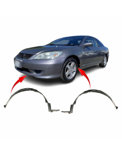 Set of 2 Fender Liners for Honda Civic 2004-2005 HO1248121 HO1249121