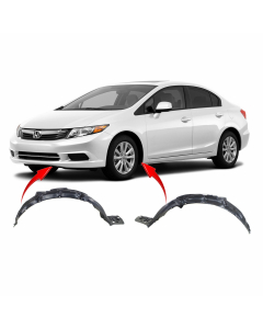 Set of 2 Fender Liners for Honda Civic 2012-2012 HO1248142 HO1249142