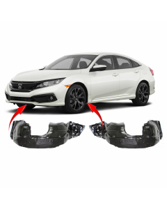 Set of 2 Fender Liners for Honda Civic 2019-2021 HO1248186 HO1249186 74151TBAA50