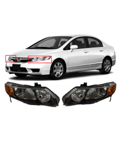 Set of 2 HeadLights for Honda Civic 2006-2008 HO2502125 HO2503125