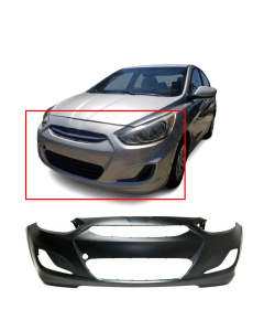 Primed Front Bumper Cover for 2014-2017 Hyundai Accent Sedan Hatchback HY1000201