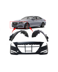 Bumper Cover & Fender Liner Kit for Hyundai Genesis 2015-2016