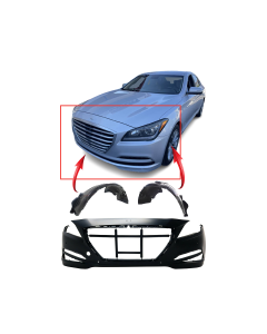 Bumper Cover & Fender Liner Kit for Hyundai Genesis 2015-2016