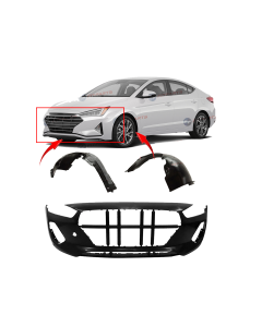 Bumper Cover & Fender Liner Kit for Hyundai Elantra 2018-2020