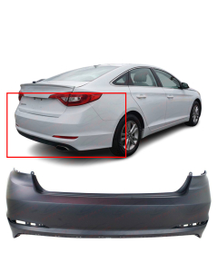 Primed Rear Bumper Cover for 2015 2016 2017 Hyundai Sonata 15 16 17