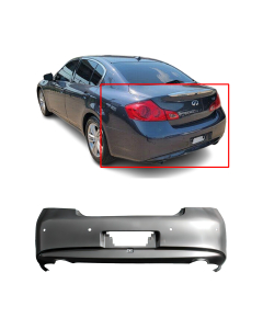 Rear Bumper Cover For 2010-2013 Infiniti G37 W/Park Holes Primed IN1100138