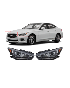 Left, Right Set HeadLight for INFINITI Q50 2014-2017 IN2502157 IN2503157