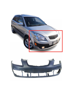 Front Bumper Cover For 2006-2009 Kia Rio Rio5 w Fog Light Holes Base EX LX SX