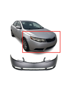 Front Bumper Cover For 2010-2013 Kia Forte Sedan Hatchback w/ fog lamp holes