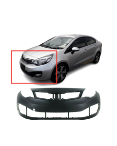 Front Bumper Cover For 2012-2015 Kia Rio Sedan w/ fog lamp holes LX SX EX