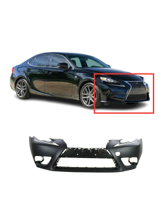 Front Bumper Cover for 2014-2016 Lexus IS250 IS350 w/Fog Light Holes 521195E904