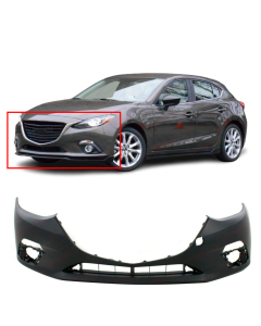 Primed Front Bumper Cover For 2014 2015 2016 Mazda 3 Sport Sedan Hatchback