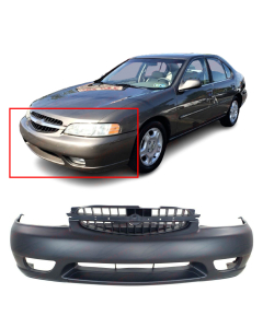Front Bumper Cover For 2000 2001 Nissan Altima w/ Fog Lights Holes F20220Z925