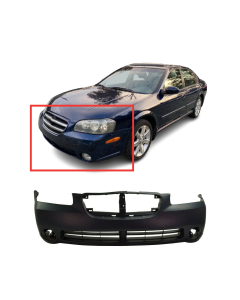 Front Bumper Cover For 2002-2003 Nissan Maxima w fog light holes GLE GXE SE