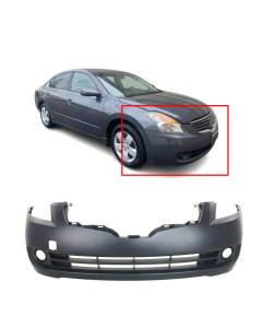 Primed Front Bumper Cover Fascia for 2007-2009 Nissan Altima Base Hybrid SE S SL