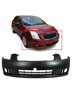 Front Bumper Cover for 2007 2008 2009 Nissan Sentra w/ Fog 07 08 09 Primed