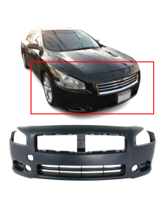 Front Bumper Cover For 2009-2014 Nissan Maxima w/ fog lamp holes Primed