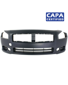 Front Bumper Cover For 2009-2014 Nissan Maxima w/ fog lamp holes Primed CAPA