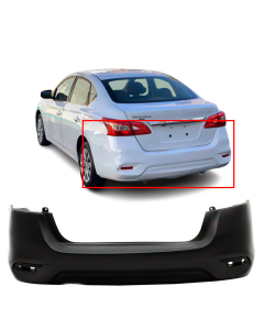 Primed Rear Bumper Cover Fascia for 2016-2019 Nissan Sentra SR 16-19