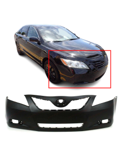 Primed Front Bumper Cover For 2007-2009 Toyota Camry Sedan Base LE XLE CE Hybrid