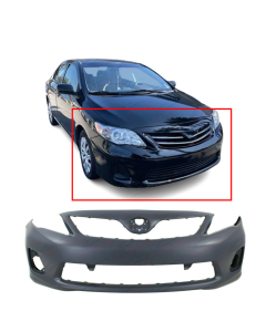 Primed Front Bumper Cover for 2011-2013 Toyota Corolla CE L LE Base 5211903901