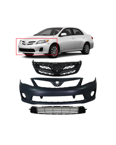 Bumper Cover & Grille Kit for Toyota Corolla 2011-2013