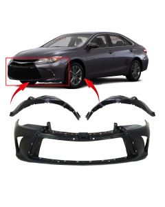 Bumper Cover & Fender Liner Kit for Toyota Camry 2015-2017