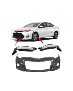 Bumper Cover & Fender Liner Kit for Toyota Corolla 2017-2018
