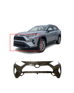 Primed Front Bumper Cover Fascia for 2019-2023 Toyota RAV4 Hybrid LE XLE XSE