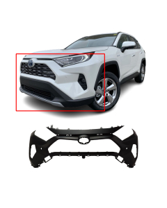 Front Bumper Cover For 2019-2023 Toyota RAV4 W/Park Holes Primed TO1000452