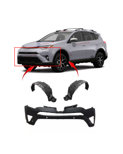 Bumper Cover & Fender Liner Kit for Toyota RAV4 2016-2018