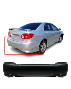 Primed Rear Bumper Cover For 2003-2008 Toyota Corolla S XRS with Spoiler Holes