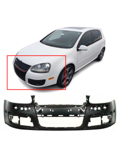 Primed Front Bumper Cover Fascia for 2005-2010 VW Jetta GTI Sedan 05-10